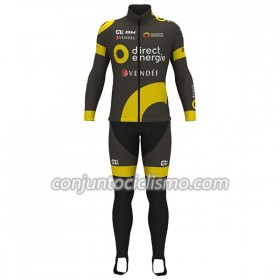 Conjunto Maillot + Culotte largo con tirantes 2017 Direct Energie N001